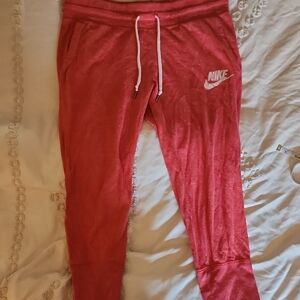 Womens Vintage Nike Red Cropped Jogger Pants